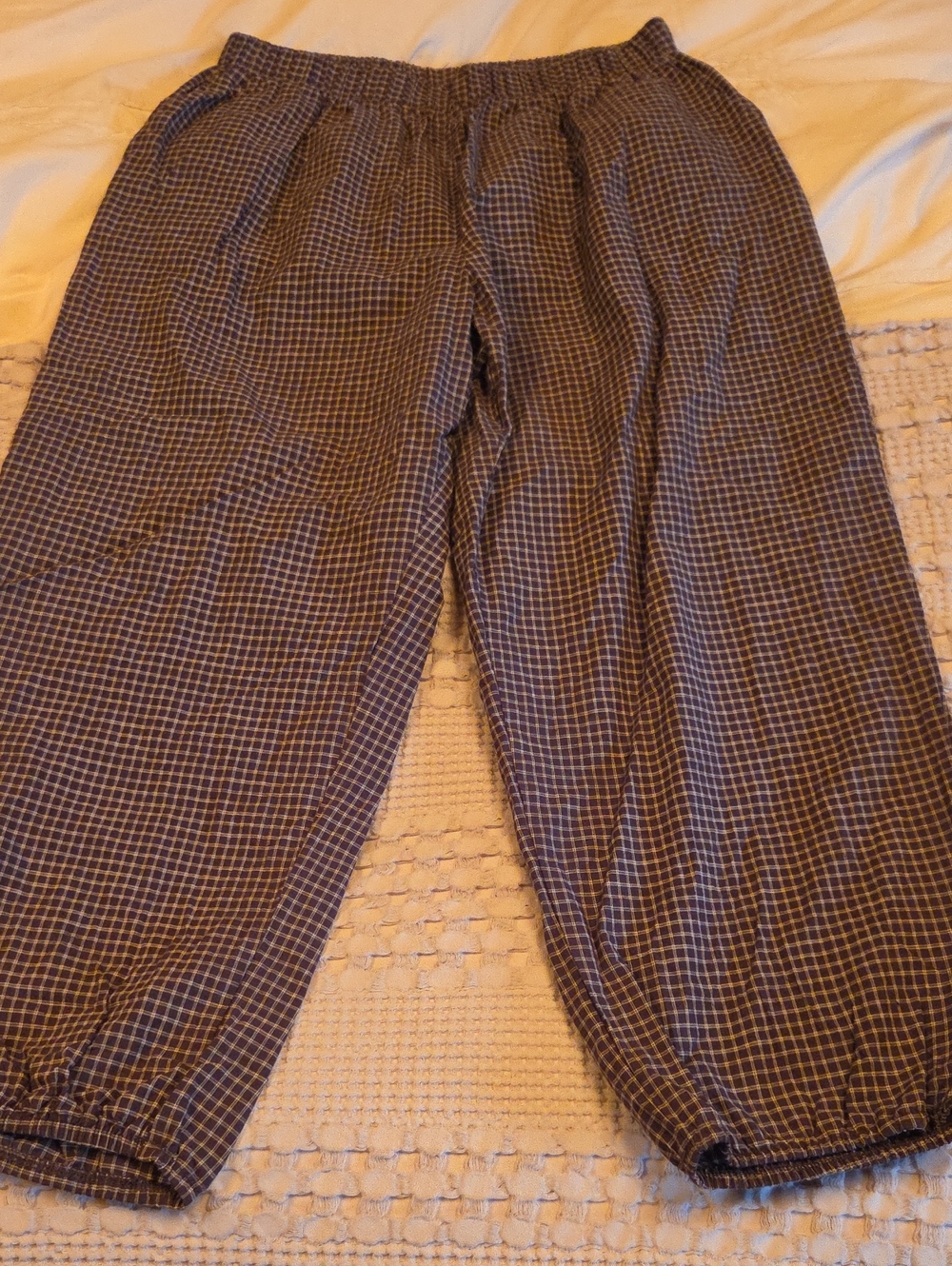 SHEIN Blue Checked Elastic Waist Pants